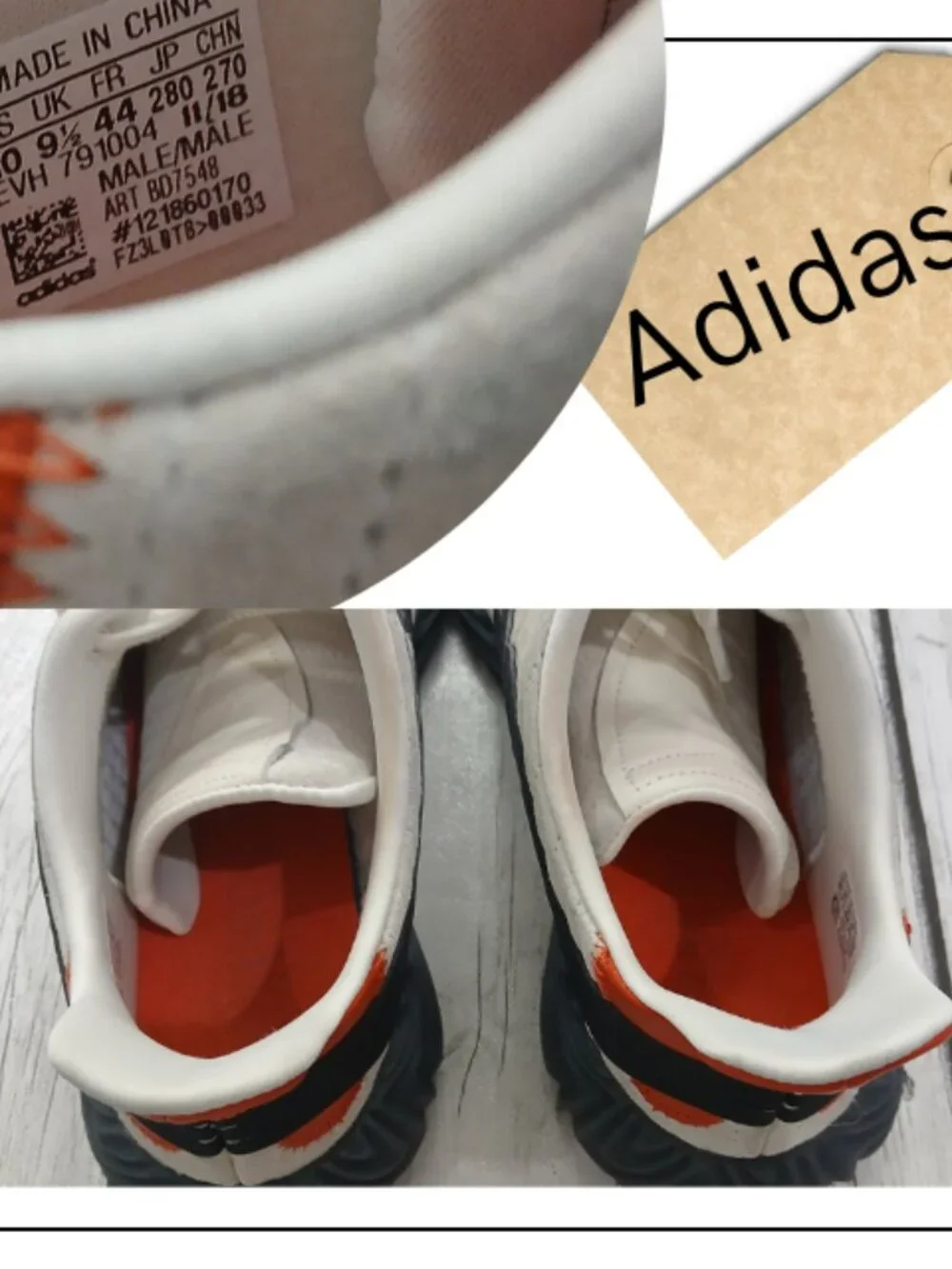 adidas Sobakov Beige Orange Athletic Shoes with Black Soles